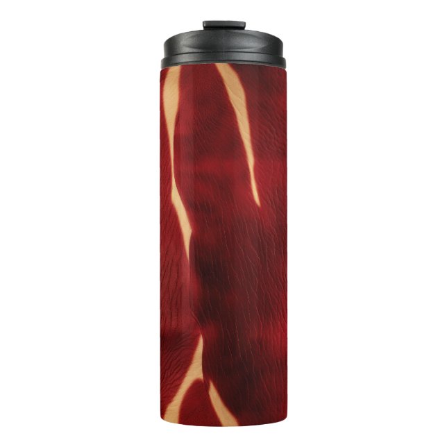 Western Red Cream Cowhide Thermal Tumbler (Front)