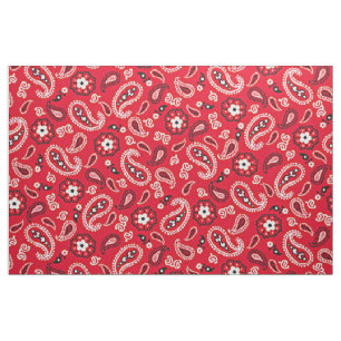 Western Red Paisley Fabric