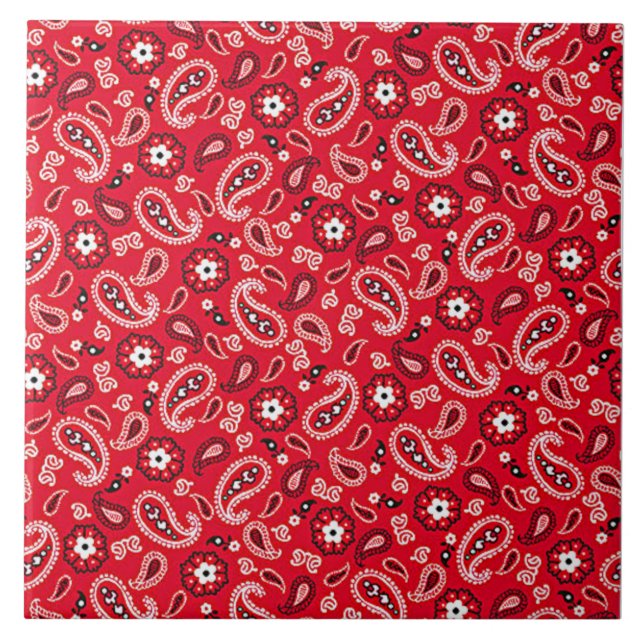 Western Red popular design  Ceramic Tile (Front)