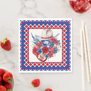 Western Red White And Blue Napkins