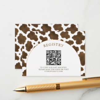 Western Registry Card Cow Print Baby Shower