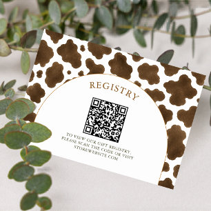 Western Registry Card Cow Print Baby Shower