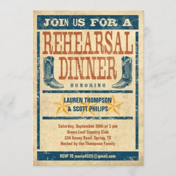 Western Rehearsal Dinner Invitations by Western_Invitations at Zazzle