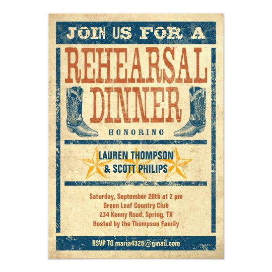 Western Rehearsal Dinner Invitations Western Rehearsal Dinner Invitations