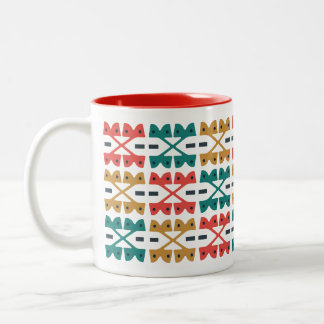 Western Retro Mod X Pattern C Two-Tone Coffee Mug