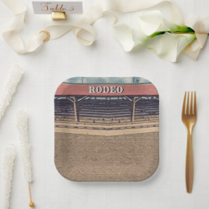 Western Rodeo Arena Cowboy/Cowgirl Paper Plates