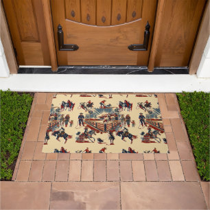 Western Rodeo Arena Cowboy Cowgirl Rodeo Events Doormat