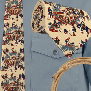 Western Rodeo Arena Cowboy Cowgirl Rodeo Events Neck Tie