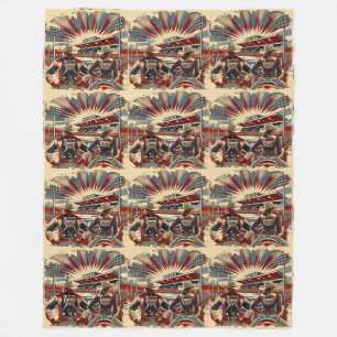 Western Rodeo Arena Cowboy Cowgirl Rodeo Team Fleece Blanket