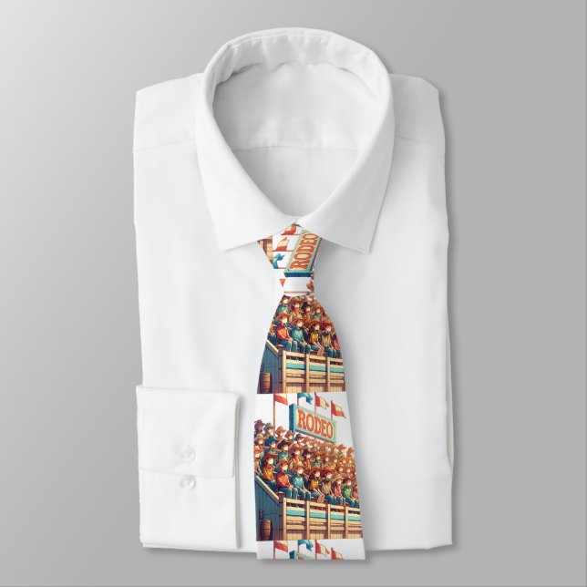 Western Rodeo Arena Grandstands Neck Tie (Tied)
