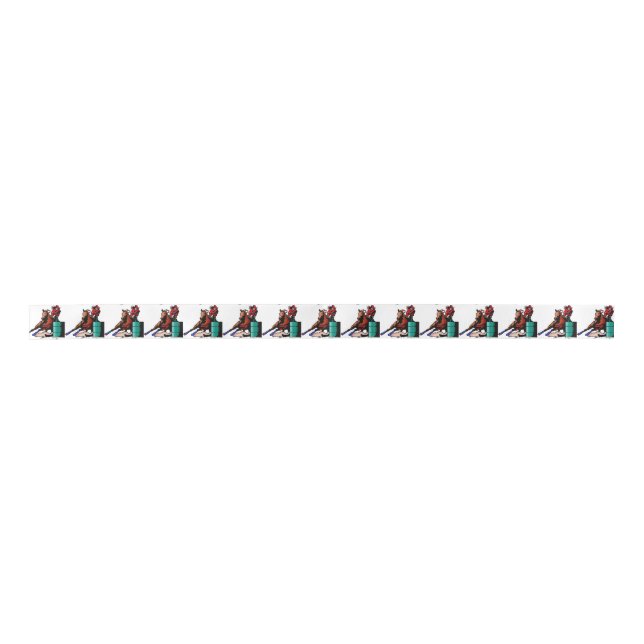 Western Rodeo Barrel Racer Craft Ribbon (Front)