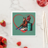 Western Rodeo Barrel Racer Party Napkins