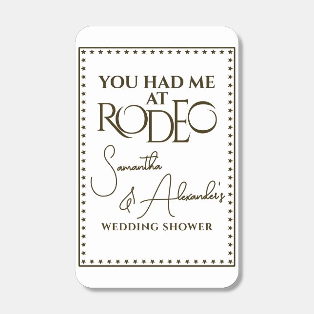 Western Rodeo Bridal Couples Wedding Shower Matchboxes (Front)
