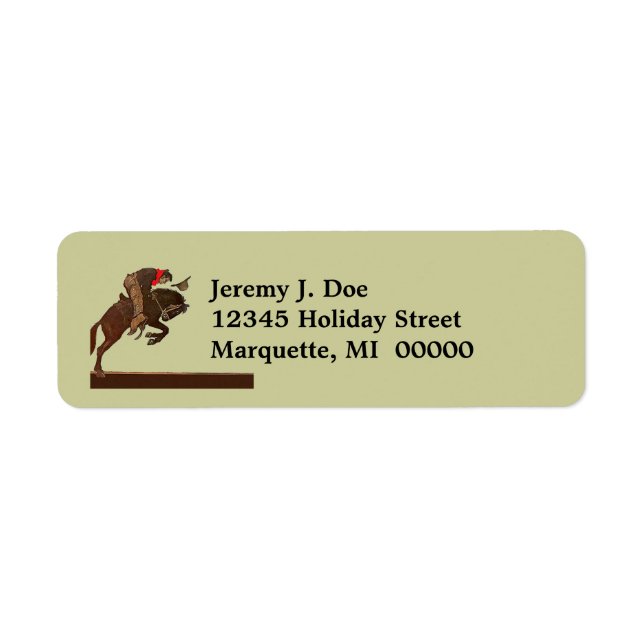 Western Rodeo Bronc Cowboy Return address Labels (Front)