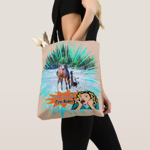 Western Rodeo Bronc Rider Not First Rodeo Tote Bag