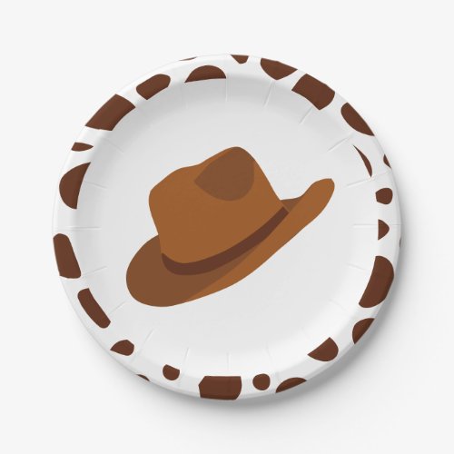 Western Rodeo Brown Cowboy Birthday Paper Plates