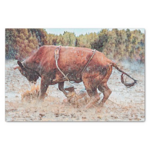 Western Rodeo Bull Country Cowboy Vintage Rustic Tissue Paper