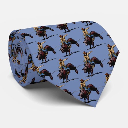 Western Rodeo Bull Riding Mens Necktie