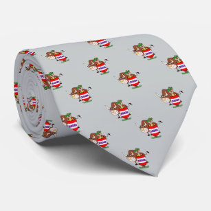 Western Rodeo Clown In Barrel and Bull Small Print Tie