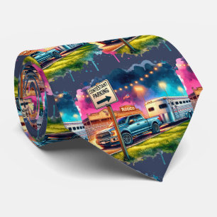 Western Rodeo Contestant Parking Truck Trailer 2 Neck Tie