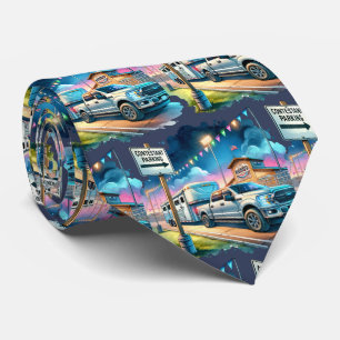 Western Rodeo Contestant Parking Truck Trailer Neck Tie