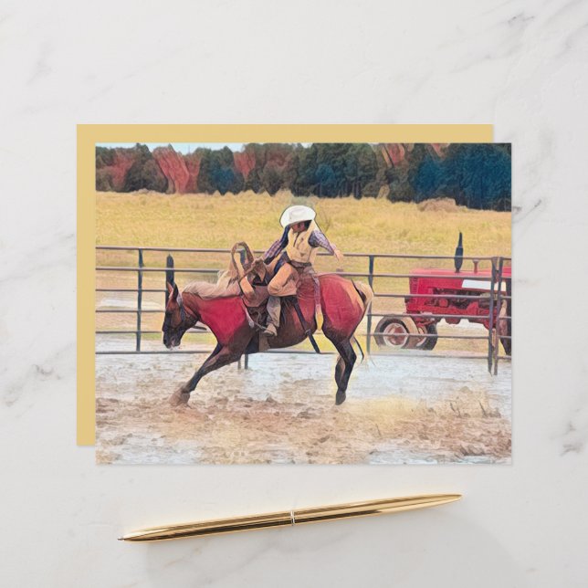 Western Rodeo Country Horse Riding Art (Front/Back In Situ)