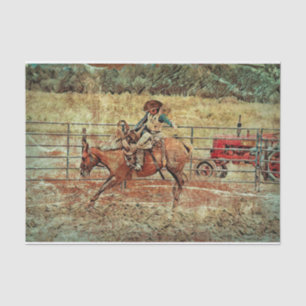 Western Rodeo Country Horse Riding Texture Tissue Paper