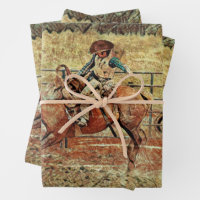 Rodeo Cowboy Rustic Country Western Wrapping Paper, Zazzle