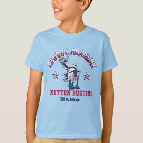 Western Rodeo Cowboy Academy Mutton Busting Custom T_Shirt