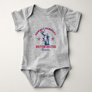 Western Rodeo Cowboy Academy Mutton Busting Kids  Baby Bodysuit