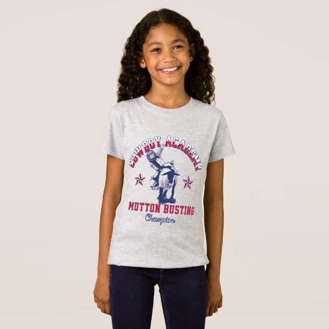 Western Rodeo Cowboy Academy Mutton Busting Kids  T-Shirt (Front Full)