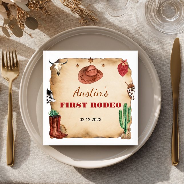 Western Rodeo Cowboy Birthday Napkins (Creator Uploaded)