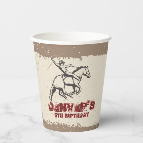Western Rodeo Cowboy Birthday Party Paper Cups