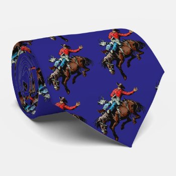 Western Rodeo Cowboy Bronc Rider Mens Necktie by RODEODAYS at Zazzle