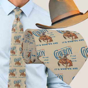 Western Rodeo Cowboy Bucking Horse It's Who We Are Neck Tie