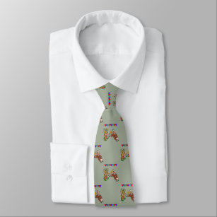Western Rodeo Cowboy Bull Rider And Rodeo Clown Neck Tie