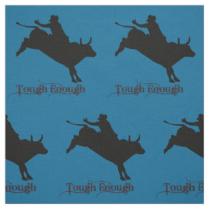 Western Rodeo Cowboy Bull Riding Fabric