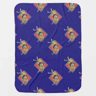 Western Rodeo Cowboy Bull Riding Receiving Blanket