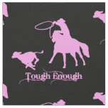 Western Rodeo Cowboy Calf Roping Fabric