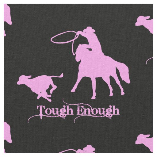 Western Rodeo Cowboy Calf Roping Fabric