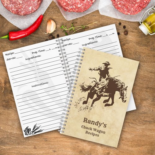 Western Rodeo Cowboy Chuck Wagon Recipes Notebook