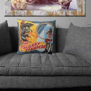 Western Rodeo Cowboy Collage Print Throw Pilow Pillow