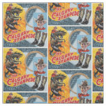 Western Rodeo Cowboy Collage Print With Border Fabric