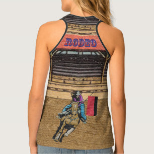 Western Rodeo Cowboy Cowgirl Barrel Racing Tank Top
