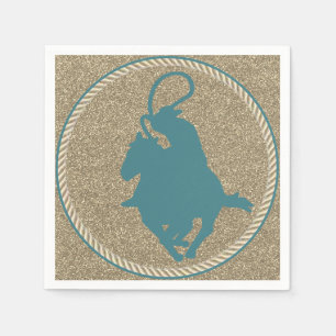 Western Rodeo Cowboy Cowgirl Roping Napkins