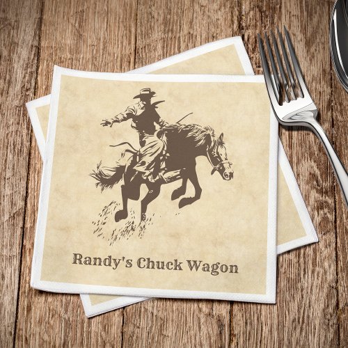 Western Rodeo Cowboy Custom Name Napkins