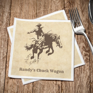 Western Rodeo Cowboy Custom Name Napkins