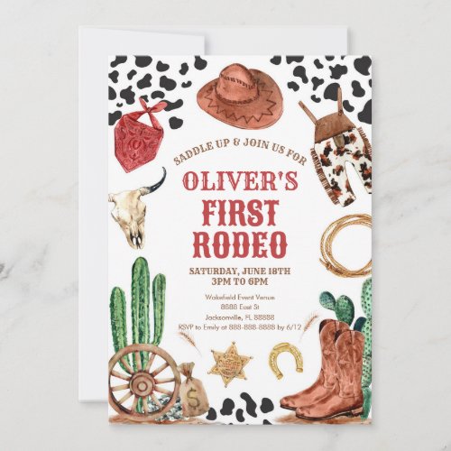 Western Rodeo Cowboy First Rodeo 1st Birthday