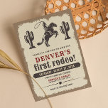 Western Rodeo Cowboy First Rodeo Birthday Invitation<br><div class="desc">First birthday invitation for your little cowboy! Check out Cowboy Party Collection for more matching items. Personalize yours today!</div>
