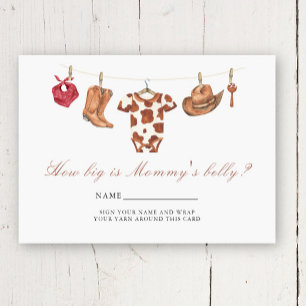 Western Rodeo Cowboy - How big is mommy's belly Enclosure Card